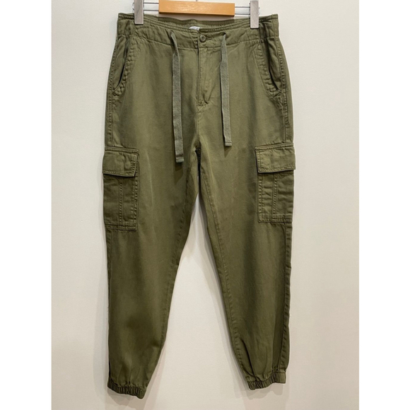 Devoted Pants - Devoted Cargo Green Casual Drawstring Pull On Baggy Relaxed Jogger Pants Size S
